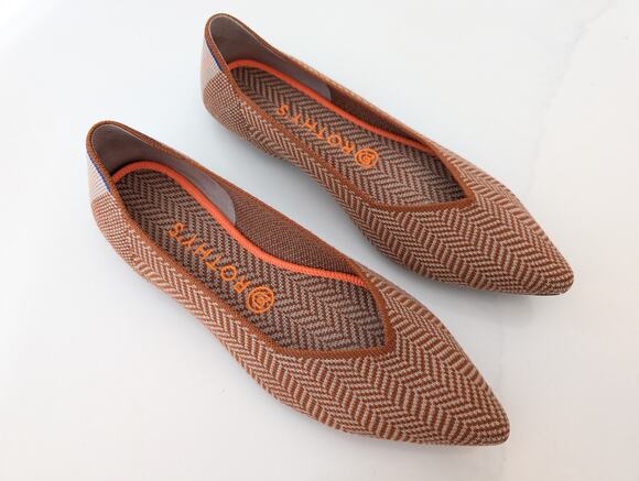 Rothy's Shoes - Limited Edition Rothy's The Point - Camel Herringbone Knit Wool (8.5) Retired